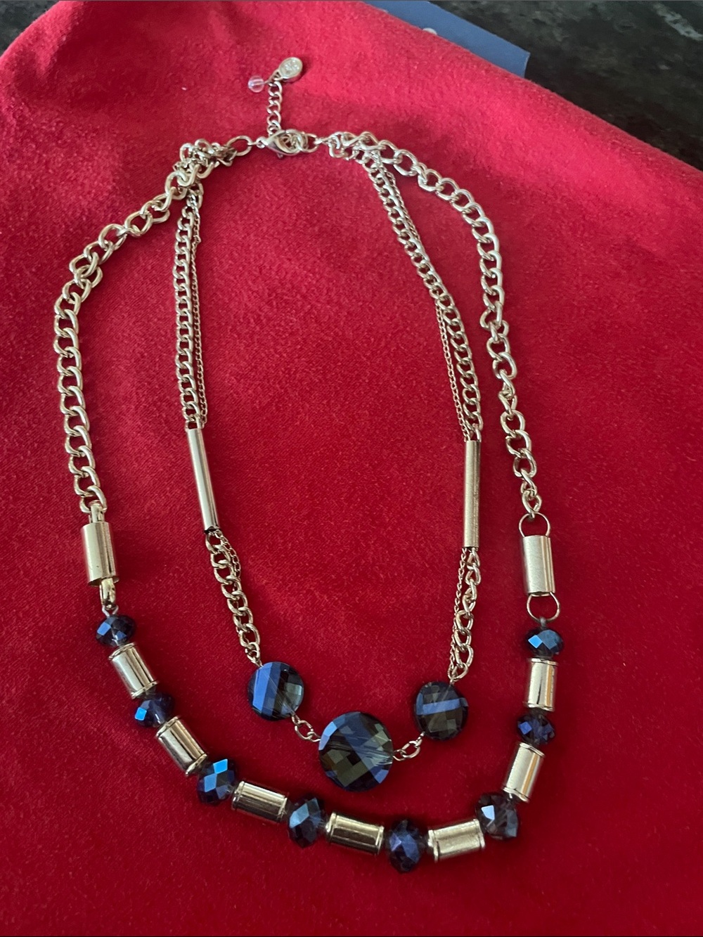 Simply Vera Vera Wang Gold-Tone Necklace with Navy Blue Beads